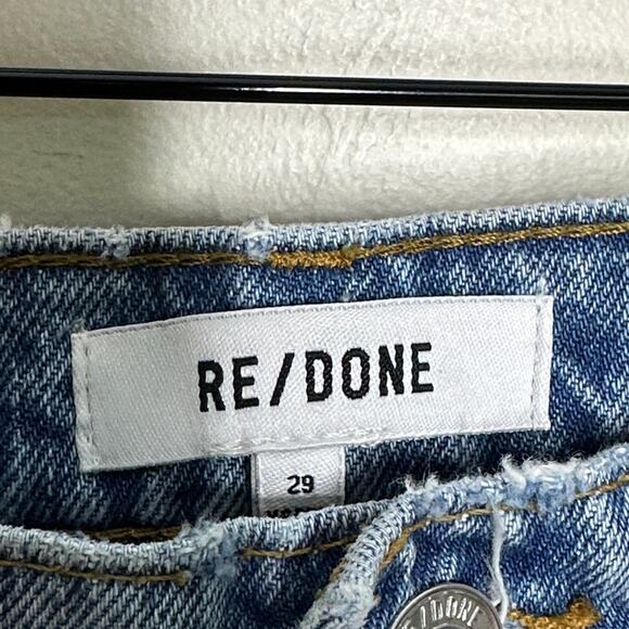 RE/DONE 70s Straight Jean Destroyed Sunfaded Indigo Sz 29 {II49} - Picture 5 of 7